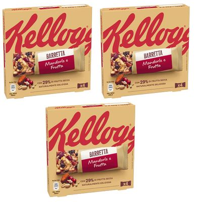 3x Kellogg's Almond and Fruit Bars (4 x 32 g), 128 g