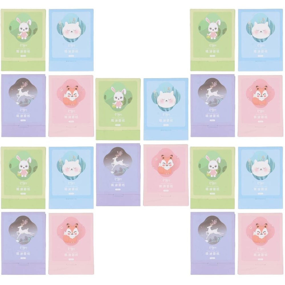 Beaupretty 5 Sets Facial Oil-Absorbing Paper Sheets, Quick Oil Blotting, Oil Control Sheets, Skin-Friendly Material, 400 Pieces x 5