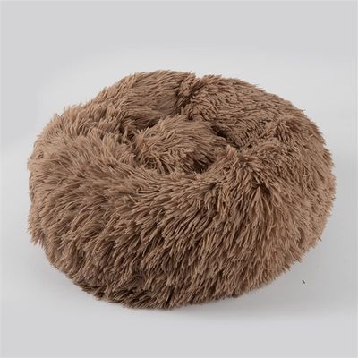 Lukery Fluffy Round Donut Dog Bed and Cat Bed, Curry, 70 cm