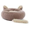 Lukery Round Plush Donut Dog & Cat Bed, Cozy Cushion, Khaki, 40 cm view 1