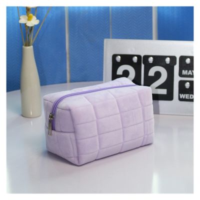 1 Pc. Cute Faux Fur Makeup Bag for Women, Purple