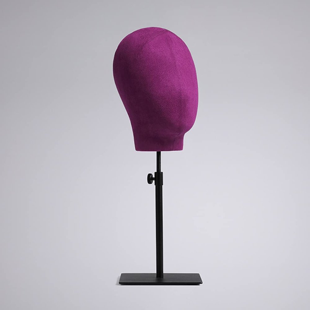 Male/Female Mannequin Wig Display Head with Adjustable Stand, Purple