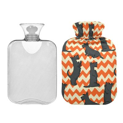 Mnsruu Hot Water Bottle, Cute Scottish Terrier with Soft Cover, 2 L