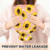 Sunflower Pink Background Hot Water Bottle with Soft Cover, 1 L view 4