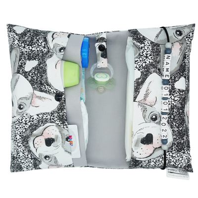 Frau Else Groe XXL Diaper Bag with Name, French Bulldog Design