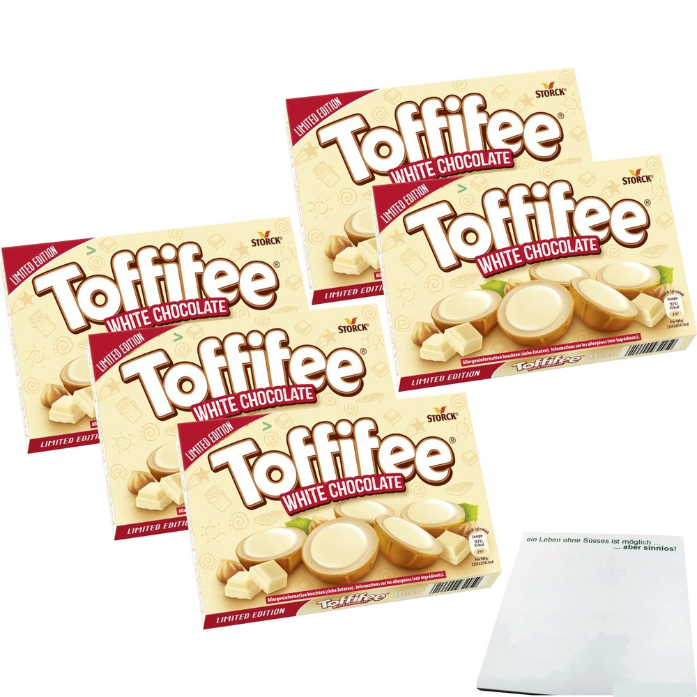 Toffifee White Chocolate Office Pack (5 x 125 g) + usy Notebook