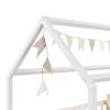 IDIMEX NINA House Bed, Children's Bed with Safety Rail, 90 x 200 cm, Solid Wood, White view 4
