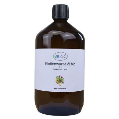 Sala Organic Burdock Root Active Oil Arctium lappa 1 L, 1000 ml Glass Bottle