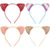 Stakee Cat Ear Hair Hoop, 4-Piece Set, Glitter Sequin Ears Headband for Women and Girls view 1