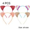Stakee Cat Ear Hair Hoop, 4-Piece Set, Glitter Sequin Ears Headband for Women and Girls view 2