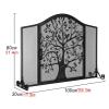 Fire Guard Fireplace Safety Gate with Door, Freestanding Solid Steel Spark Guard, Black, 100 x 30 x 80 cm view 2