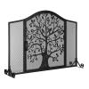 Fire Guard Fireplace Safety Gate with Door, Freestanding Solid Steel Spark Guard, Black, 100 x 30 x 80 cm view 4