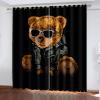 BOVZOX Curtains, 2 Panels, 140 W x 175 H cm, Blackout, Yellow Animal Print view 2