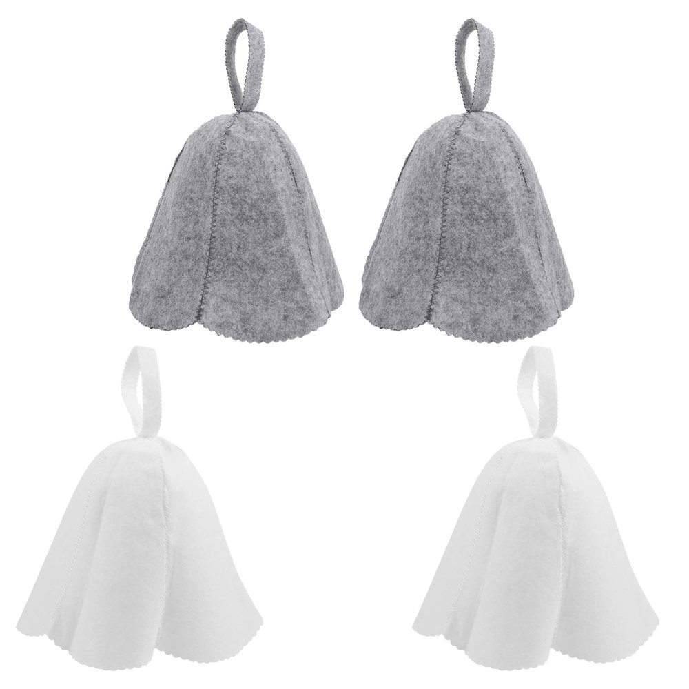 COHEALI 4-Pack Felt Sauna Hats for Dry and Bath Use