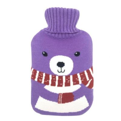 CTLH20 2000 ml Hot Water Bottle with Removable Mouse-Print Cover, Moose-Rabbit Design