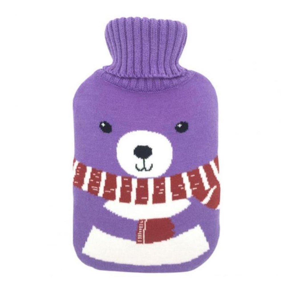 CTLH20 2000 ml Hot Water Bottle with Removable Mouse-Print Cover, Moose-Rabbit Design