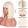 Synthetic Blonde Bob Wig with Bangs, 11-Inch Heat-Resistant view 2