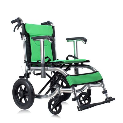 AZICYN Self-Propelled Wheelchair, 41 cm Seat Depth, Foldable Mobility Aid, Lightweight Portable Wheelchair with Folding Backrest (Green)