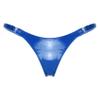 Hedmy Women's Low-Rise Glossy Leather-Look Hot Pants Thong, Royal Blue, XL view 3