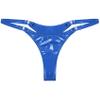 Hedmy Women's Low-Rise Glossy Leather-Look Hot Pants Thong, Royal Blue, XL view 4