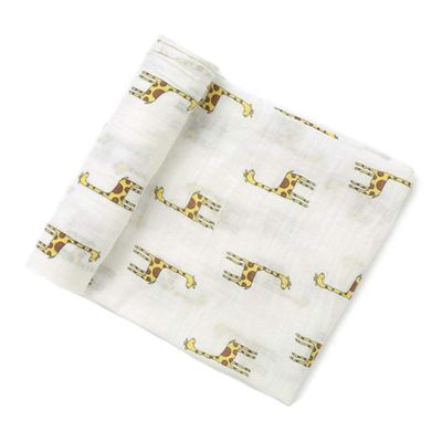 STOBOK Soft Breathable Cotton Giraffe Swaddle Blanket for Boys and Newborns