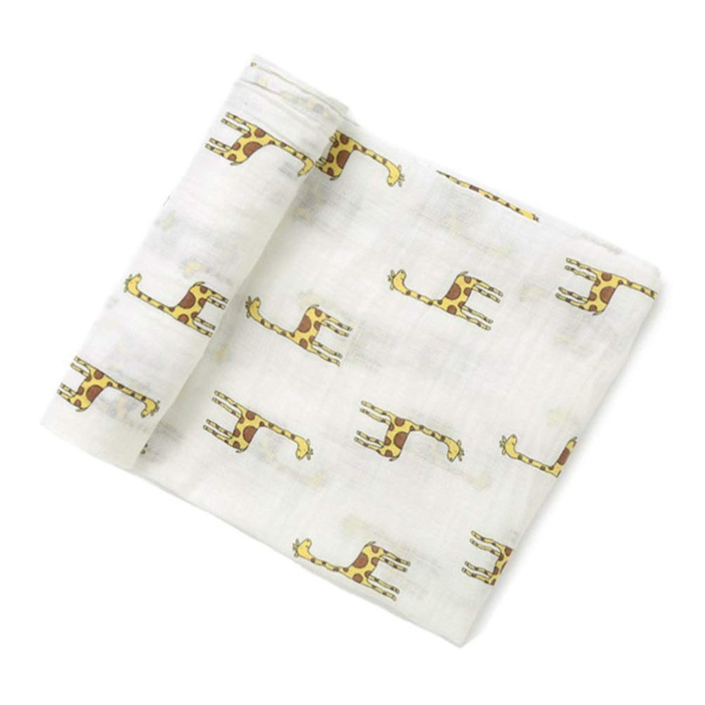 STOBOK Soft Breathable Cotton Giraffe Swaddle Blanket for Boys and Newborns
