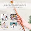 Wooden Back Scratcher with Long Handle, Rosewood and Natural Horn Head, Red-Brown, 2-Pack, 40 × 3.5 cm view 2