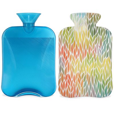 2 L Hot Water Bottle with Cover, Colorful Leaves