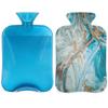 2 L Hot Water Bottle with Cover, Turquoise Marble view 1