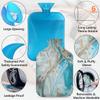 2 L Hot Water Bottle with Cover, Turquoise Marble view 3