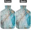 2 L Hot Water Bottle with Cover, Turquoise Marble view 4