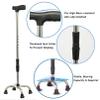BiiKoon Quad Cane, Lightweight Stainless Steel, 9 Height Settings, 4-Leg Walking Stick view 3