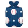 Mnsruu Hot Water Bottle with Soft Cover, Baseball Stars, 2 L view 1