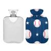 Mnsruu Hot Water Bottle with Soft Cover, Baseball Stars, 2 L view 2