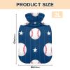 Mnsruu Hot Water Bottle with Soft Cover, Baseball Stars, 2 L view 3