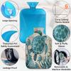 2 L Hot Water Bottle with Cover, Vintage Sea Turtle view 3