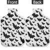 2 L Hot Water Bottle with Cover, Black Bat Pattern view 4