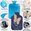 2 L Hot Water Bottle with Cover, Butterfly Print, for Bed Warming and Period Pain Relief view 3