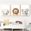 Sarah Duke Nursery Posters, Set of 3 Cartoon Animal Prints, Unframed Canvas Wall Art for Boys and Girls (21 x 30 cm) view 3