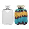Mnsruu Hot Water Bottle with Soft Striped and Circle Cover, 2 L view 2