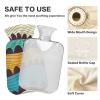 Mnsruu Hot Water Bottle with Soft Striped and Circle Cover, 2 L view 4