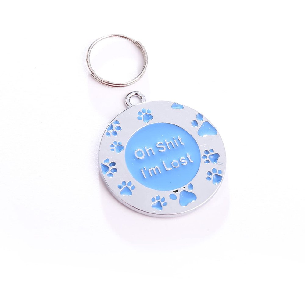 Custom Engraved Dog & Cat ID Tag, 25 x 25 mm, Blue