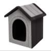 Indoor Dog House for Small Dogs and Cats, Removable Roof, Light Gray/Black, 38 x 32 x 38 cm view 1