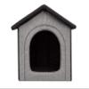 Indoor Dog House for Small Dogs and Cats, Removable Roof, Light Gray/Black, 38 x 32 x 38 cm view 2