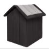 Indoor Dog House for Small Dogs and Cats, Removable Roof, Light Gray/Black, 38 x 32 x 38 cm view 3