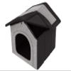 Indoor Dog House for Small Dogs and Cats, Removable Roof, Light Gray/Black, 38 x 32 x 38 cm view 4