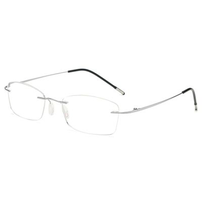 Lanomi Rimless Blue-Light-Filtering Reading Glasses, Silver, +2.5