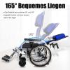 Bueuwe Reclining Transport Wheelchair, Foldable Lightweight, 46 cm Seat Width view 2