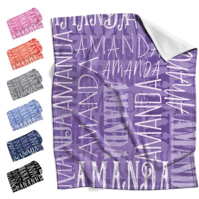jfu Personalized Blanket for Children and Babies with Custom Name, for Boys, Girls, Mothers, and Grandmothers, Personalized Gift (70 x 100 cm)
