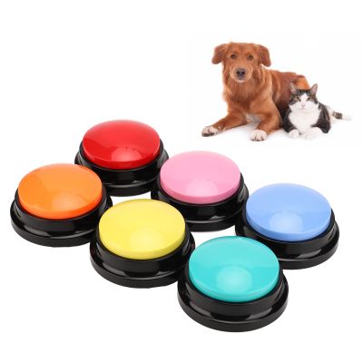 Recordable Buttons, 6 Colorful Talking Dog Buttons for Pet Communication Training, 30-Second Recording and Playback, Game Response Buzzers for Cats and Dogs
